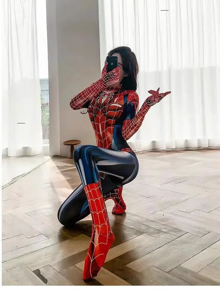 Red And Black Spiderman Bodysuit