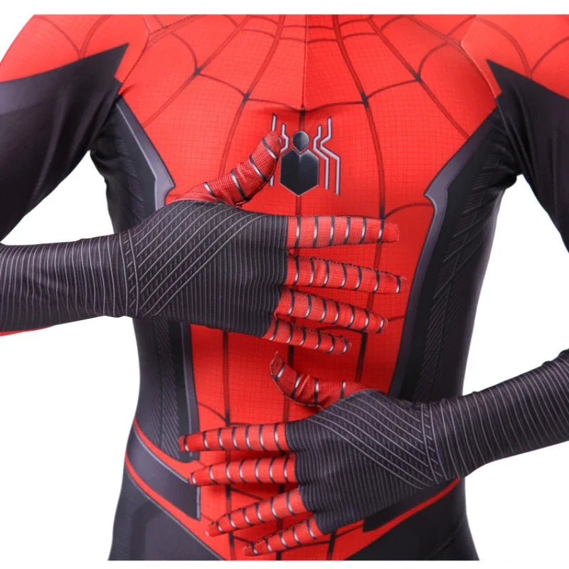 Mens Superhero Spiderman Costume Bodysuit For Adult