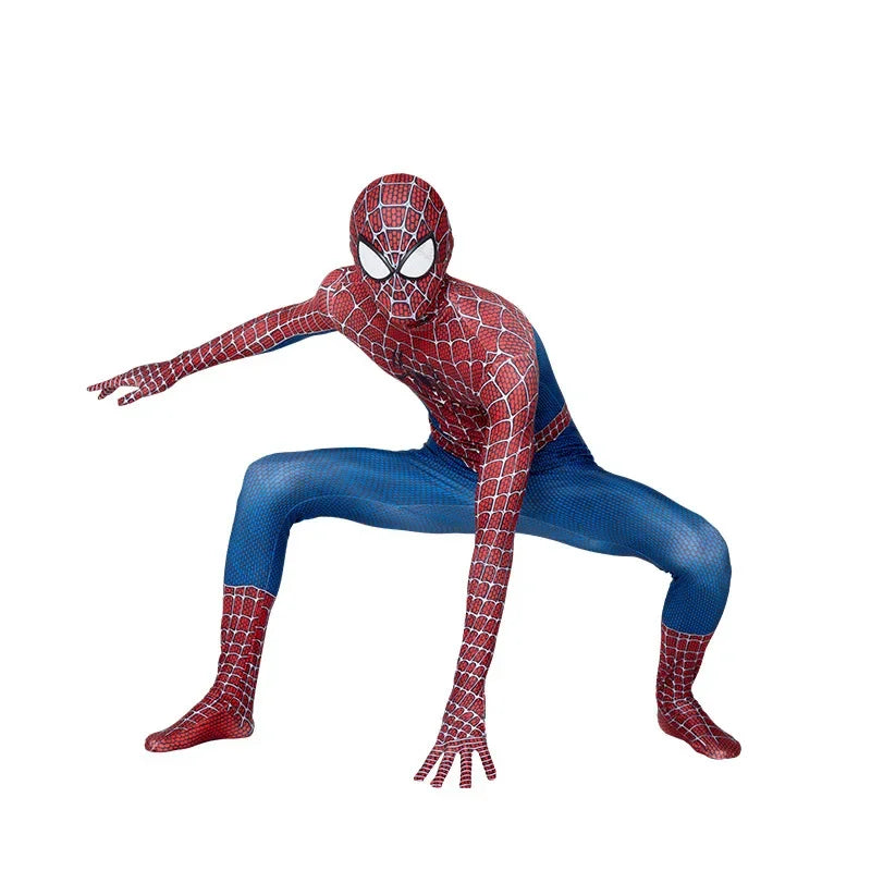 Mens Superhero Spiderman Costume Bodysuit For Adult
